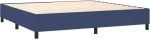 vidaXL Κρεβάτι Boxspring με Στρώμα Μπλε 200x200 εκ. Υφασμάτινο 200 x 200 cm Μπλε