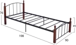 ΚΡΕΒΑΤΙ ΜΕΤΑΛΛΟ ΞΥΛΟ ΚΑΡΥΔΙ ΣΤΡΩΜΑ 90X190 HM381 (Η τιμή αφορά το 1 τεμάχιο)