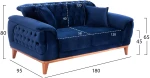 ΚΑΝΑΠΕΣ ΚΡΕΒΑΤΙ BENNINGTON 2ΘΕΣΙΟΣ ΜΠΛΕ HM3250.18 (Η τιμή αφορά το 1 τεμάχιο)