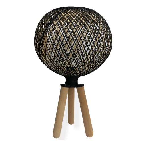 ΦΩΤΙΣΤΙΚΟ ΕΠΙΤΡΑΠΕΖΙΟ ΑΠΟ ΞΥΛΟ ΚΑΙ ΣΧΟΙΝΙ ΜΑΥΡΟ HM7378.01 Φ24x42Υ εκ. (Η τιμή αφορά το 1 τεμάχιο)