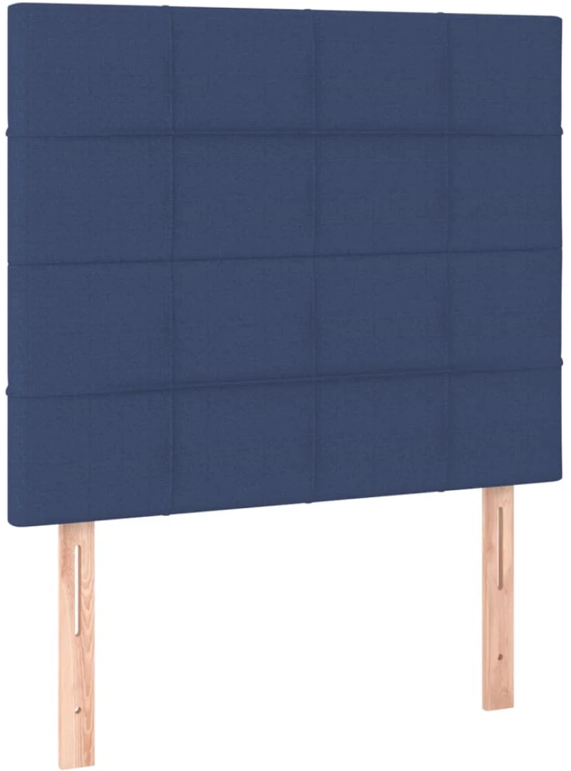 vidaXL Κρεβάτι Boxspring με Στρώμα Μπλε 90x200 εκ.Υφασμάτινο 90 x 200 cm Μπλε