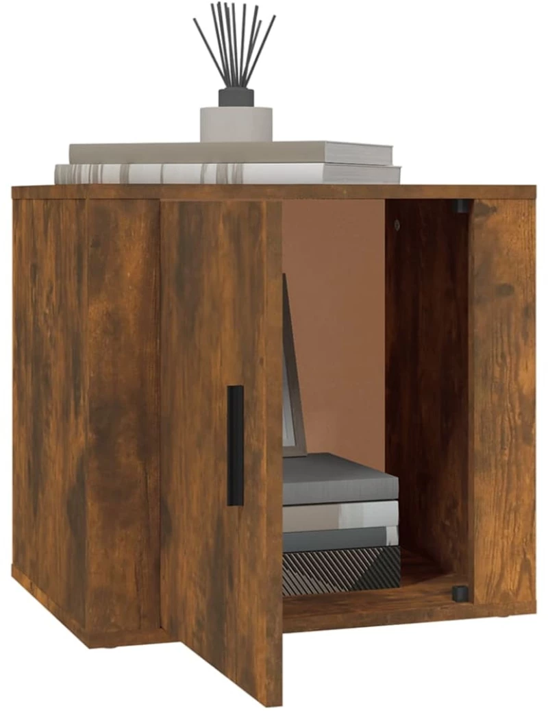 vidaXL Κομοδίνα 2 τεμ. Καπνιστή Δρυς 50x39x47 εκ. N/A