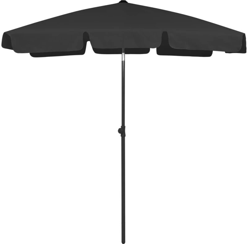 vidaXL Ομπρέλα Θαλάσσης Μαύρη 180 x 120 εκ. 180 x 120 cm Μαύρο