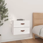 vidaXL Κομοδίνο Επιτοίχιο Λευκό 50 x 36 x 40 εκ. N/A Λευκό