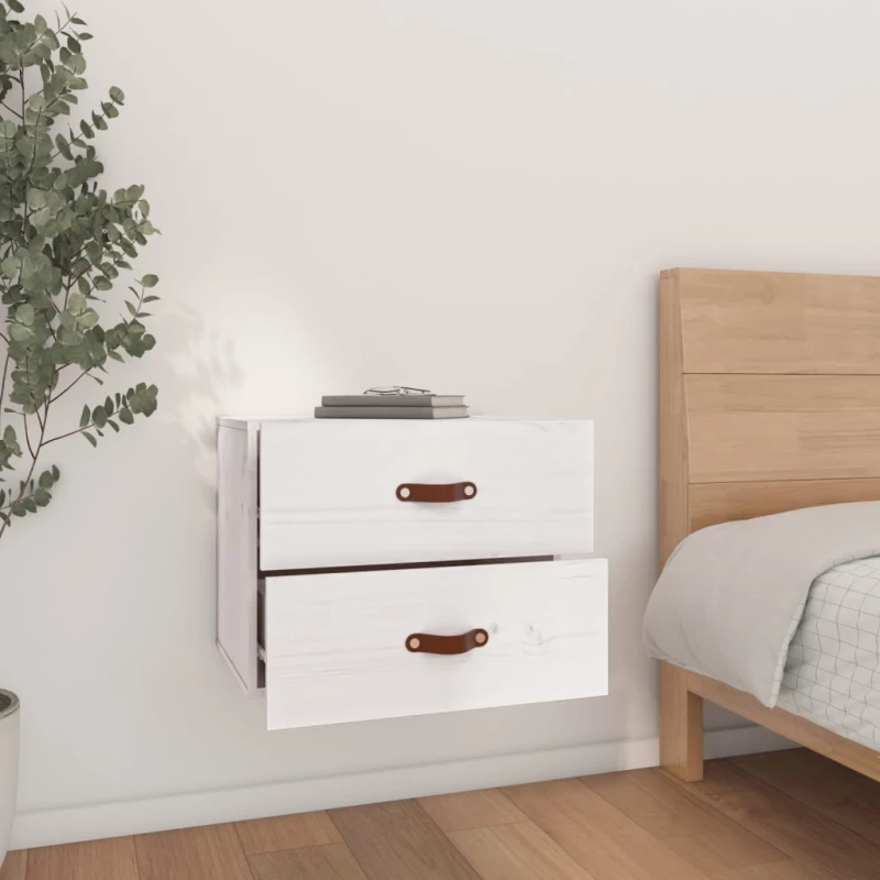 vidaXL Κομοδίνο Επιτοίχιο Λευκό 50 x 36 x 40 εκ. N/A Λευκό