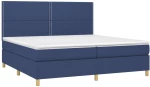 vidaXL Κρεβάτι Boxspring με Στρώμα & LED Μπλε 200x200 εκ. Υφασμάτινο 200 x 200 cm Μπλε
