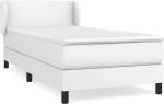 vidaXL Κρεβάτι Boxspring με Στρώμα Λευκό 80 x 200 εκ. Συνθετικό Δέρμα 80 x 200 cm Λευκό