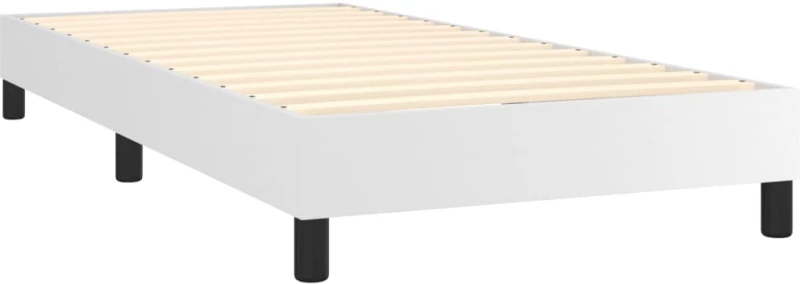 vidaXL Κρεβάτι Boxspring με Στρώμα Λευκό 80 x 200 εκ. Συνθετικό Δέρμα 80 x 200 cm Λευκό