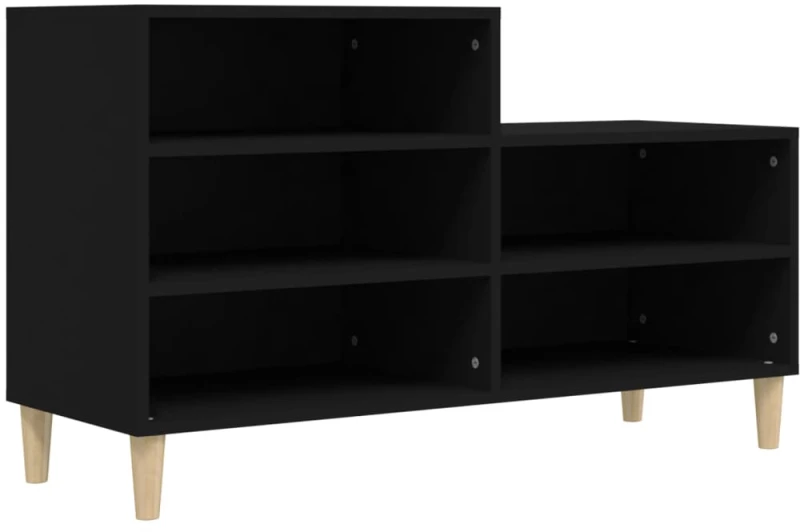 vidaXL Παπουτσοθήκη Μαύρο 102x36x60 εκ. από Επεξεργασμένο Ξύλο N/A Μαύρο
