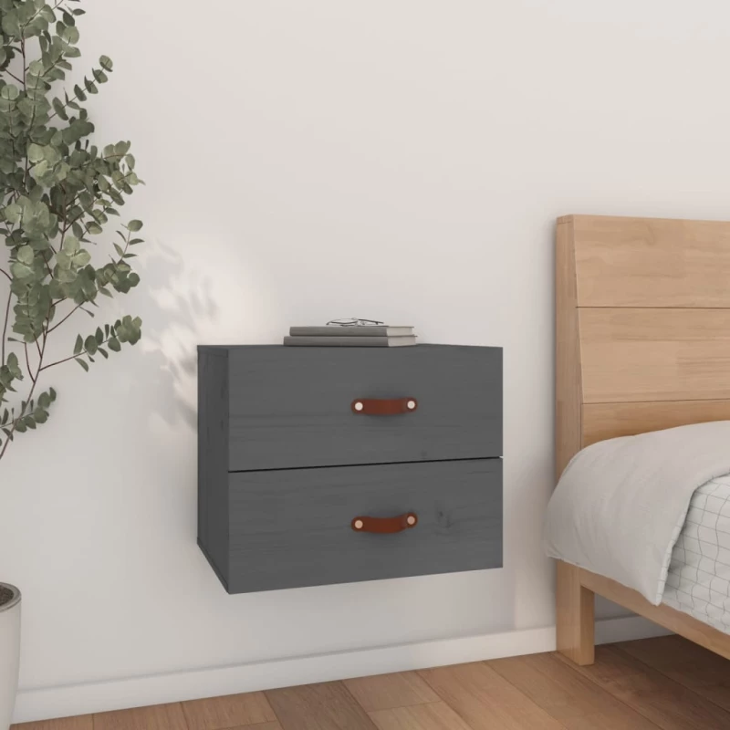 vidaXL Κομοδίνο Επιτοίχιο Γκρι 50 x 36 x 40 εκ. N/A Γκρι