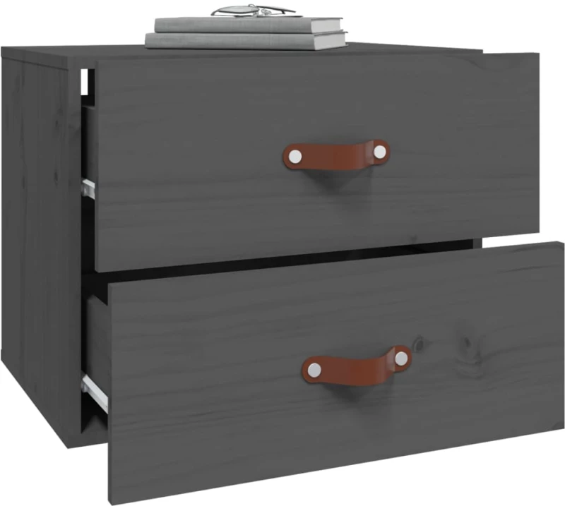vidaXL Κομοδίνο Επιτοίχιο Γκρι 50 x 36 x 40 εκ. N/A Γκρι