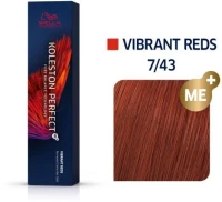 Wella Koleston Perfect Me+ Vibrant Reds 60ml - 7/43 Ξανθό Κόκκινο Χρυσό