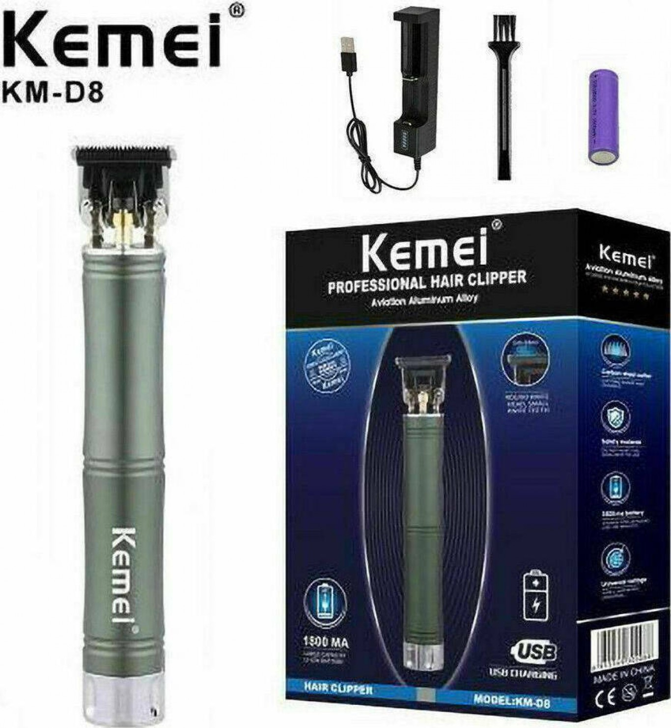 Επαναφορτιζόμενο Trimmer KEMEI KM-D8