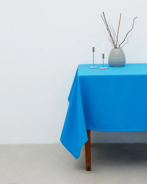 297364 Μονόχρωμο τραπεζομάντηλο Monaco 4 ατόμων (140x140cm) Τιρκουάζ