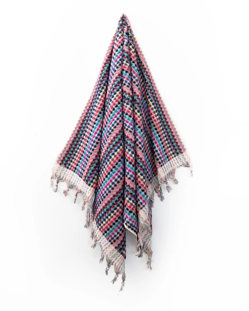 300183 3D Βαμβακερή Ανάγλυφη Πετσέτα με Κρόσσι Garbis Rainbow Προσώπου | 45x90cm Multi