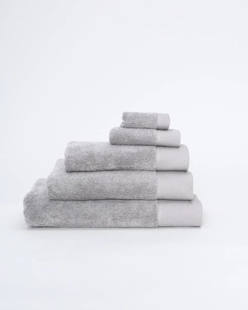 320229 Βαμβακερή Πετσέτα με Φαρδιά Πικέ Φάσα Capital 700gsm Μπάνιου | 65x135cm Γκρι