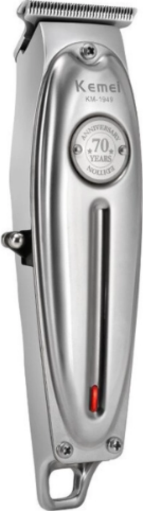 Kemei Επαγγελματική Επαναφορτιζόμενη Κουρευτική Μηχανή Ασημί KM-1949