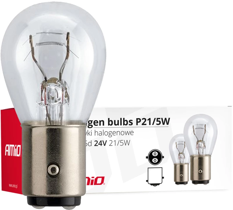 AMIO P21/5W 24V 21/5W BAY15d ΔΙΠΟΛΙΚΟ (STOP) ΑΛΟΓΟΝΟΥ ΚΟΥΤΙ 10ΤΕΜ. 01007/AM