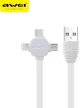 Καλώδιο Φόρτισης και Μεταφοράς Δεδομένων AWEI CL82 3in1 1m - Άσπρο