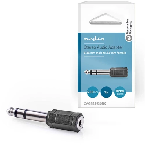 NEDIS CAGB23930BK Stereo Audio Adapter 6.35 mm Male - 3.5 mm Female Black
