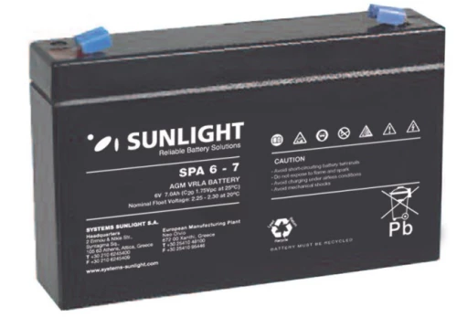 Sunlight μολύβδου 6v 7a