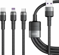 Xo Nbq191 3 Σε 1 40W Γρήγορης Φόρτισης Usb Καλώδιο 1.2Μ