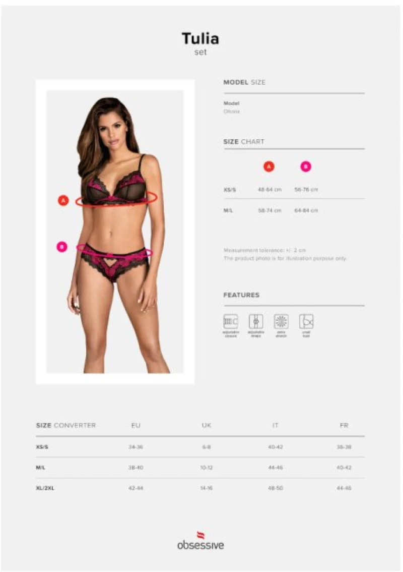 OBSESSIVE - TULIA TWO PIECES SET S/M
