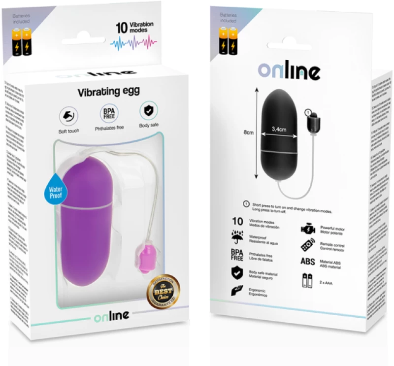 ONLINE WATERPROOF VIBRATING EGG - PURPLE