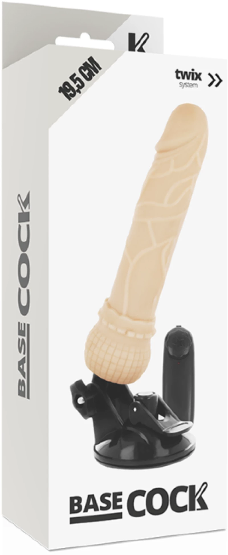 BASECOCK REALISTIC VIBRATOR REMOTE CONTROL FLESH 19.5CM