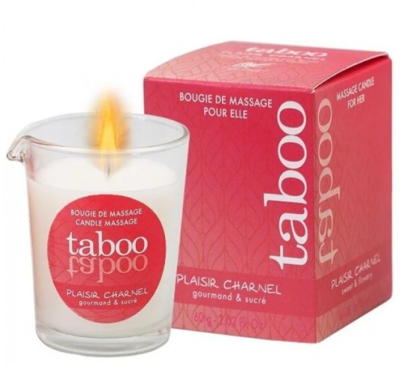 TABOO CANDLE MASSAGE WOMAN PLAISIR CHARNEL SMELL CACACO FLOWER