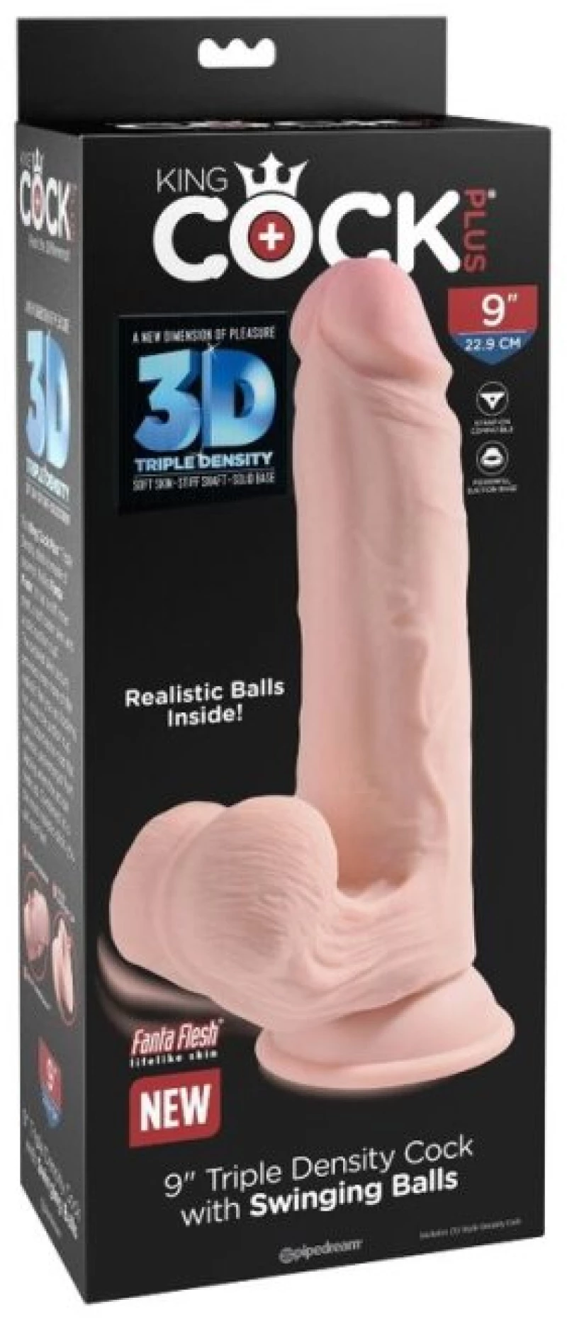 KING COCK PLUS 3D COCK SWINGING BALLS 20.3 CM