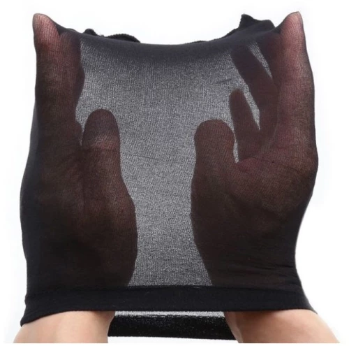 OHMAMA FETISH STOCKING HOOD - BLACK