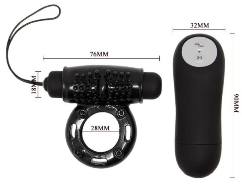 BAILE CONTROL REMOTE BLACK 20V RING
