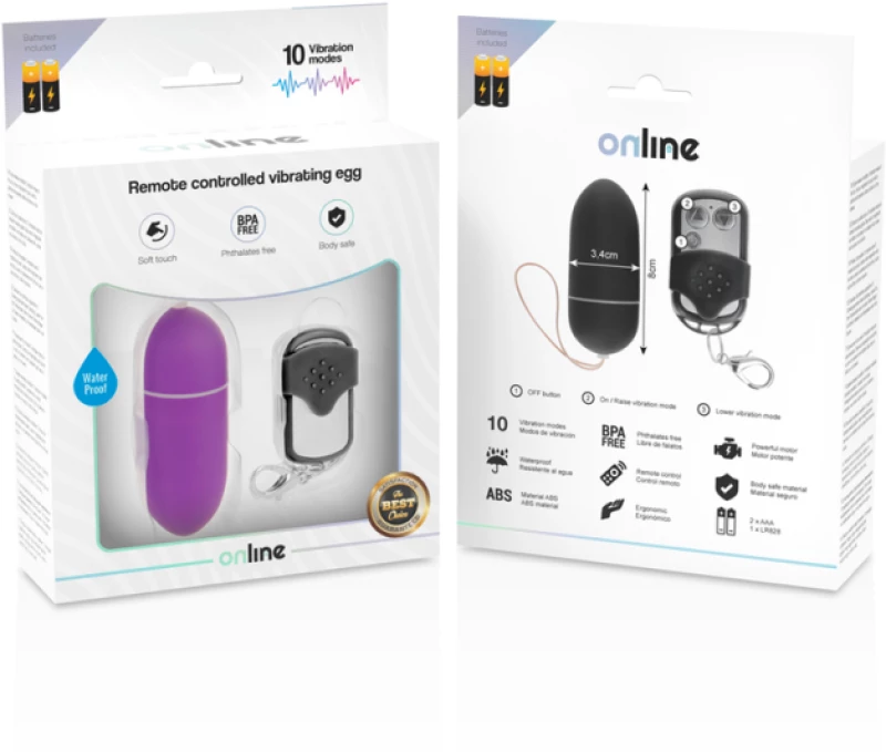 ONLINE REMOTE CONTROL VIBRATING EGG L - PURPLE