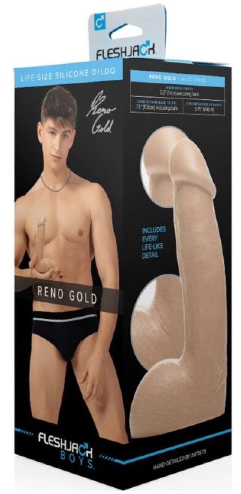 ΟΜΟΙΩΜΑ ΠΕΟΥΣ FLESHJACK RENO GOLD DILDO 19 CM