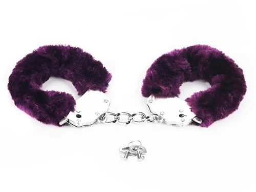 Furry Metal Handcuffs Purple