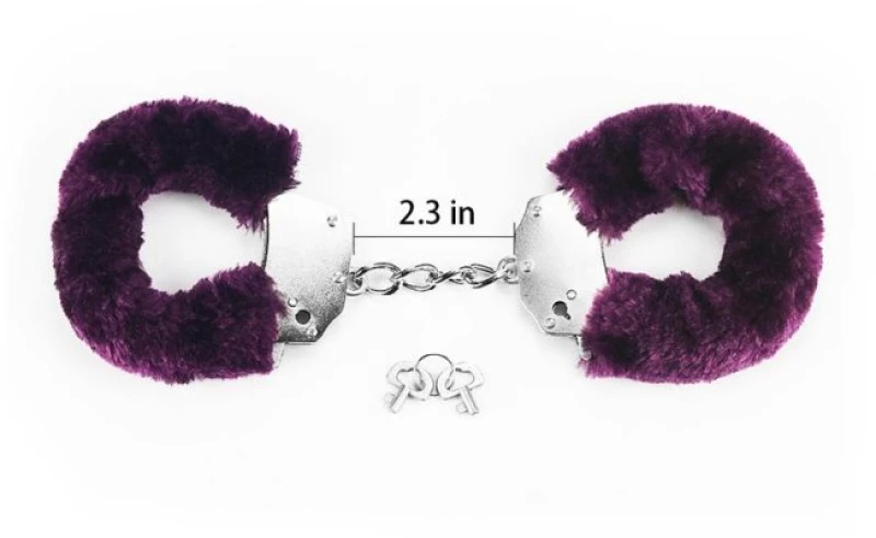 Furry Metal Handcuffs Purple