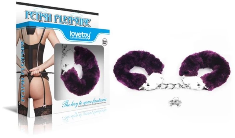 Furry Metal Handcuffs Purple