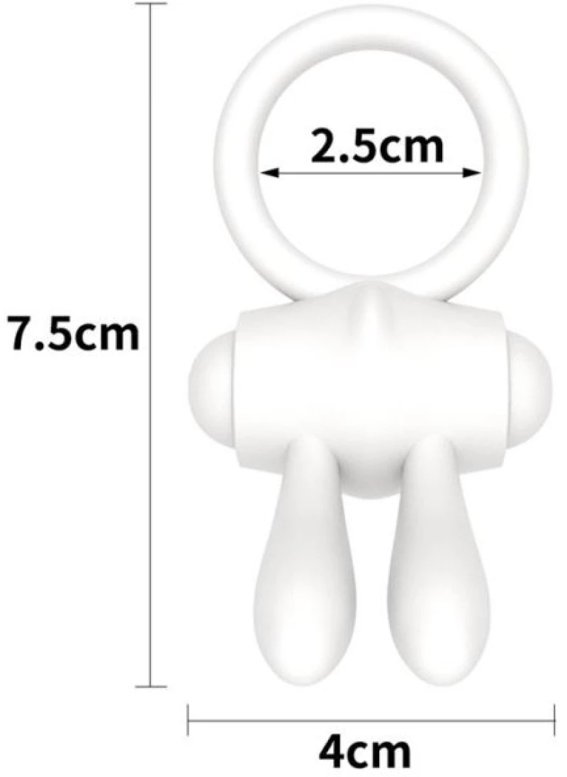 Vibrating Cockring Power Clit White