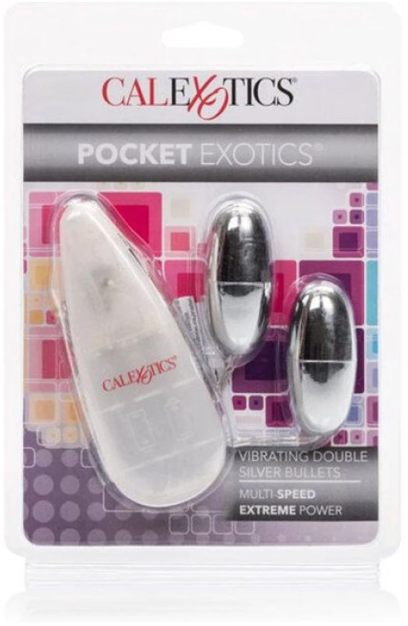 CALEX VIBRATING BULLETS SILVER  DUO