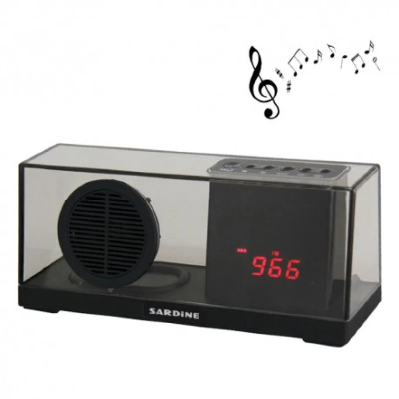 Φορητό Bluetooth Ηχείο Ρολόι USBSDAUX FM Radio Hands Free Multimedia Player - Sardine Bluetooth Speaker