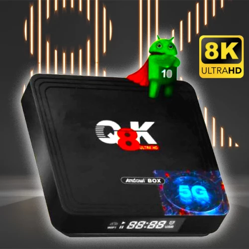 Μετατροπέας Smart TV UHD 5G WiFi Android 10 με Οθόνη LCD 64GB - 4GB RAM SD  USB 2.0 - Andowl Q8K