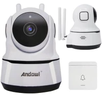 Ασύρματη IP Κάμερα Πανοραμική HD 355°, Νυχτερινή Λήψη, Ανιχνευτή Κίνησης, Ειδοποίηση στο Κινητό, Μικρόφωνο, Κουδούνι, Κάρτα SD, Cloud, Andowl, Q-A275