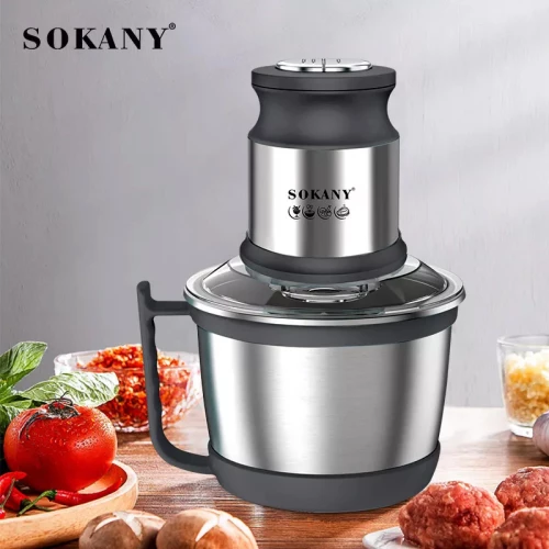 Sokany® Inox Multi - Πολυκόπτης 800W με Δοχείο 3lt - Διπλή Λεπίδα & 2 Ταχύτητες SK-7027