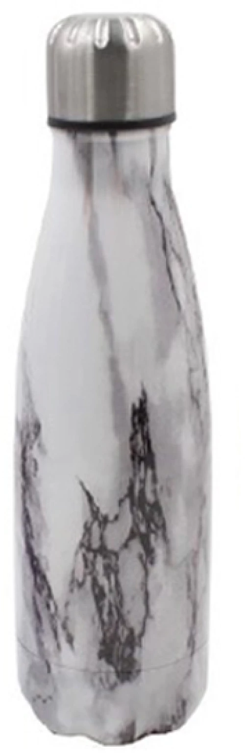 Ανοξείδωτο Θερμός 500ml με Βιδωτό Καπάκι & Εφέ Μαρμάρου - Marble Effect Thermos Λευκό