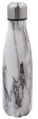 Ανοξείδωτο Θερμός 500ml με Βιδωτό Καπάκι & Εφέ Μαρμάρου - Marble Effect Thermos Λευκό
