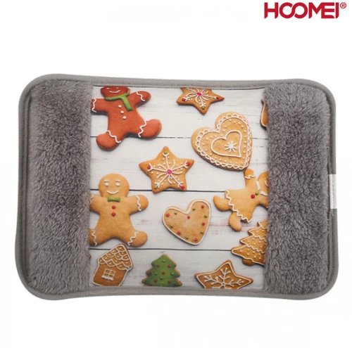 Hoomei Ηλεκτρική Θερμοφόρα - Μαξιλάρι 500W με Θήκη για τα Χέρια Γενικής Χρήσης 25x17x6cm HM-8710I Ανθρωπάκι Μπισκότο Γκρι