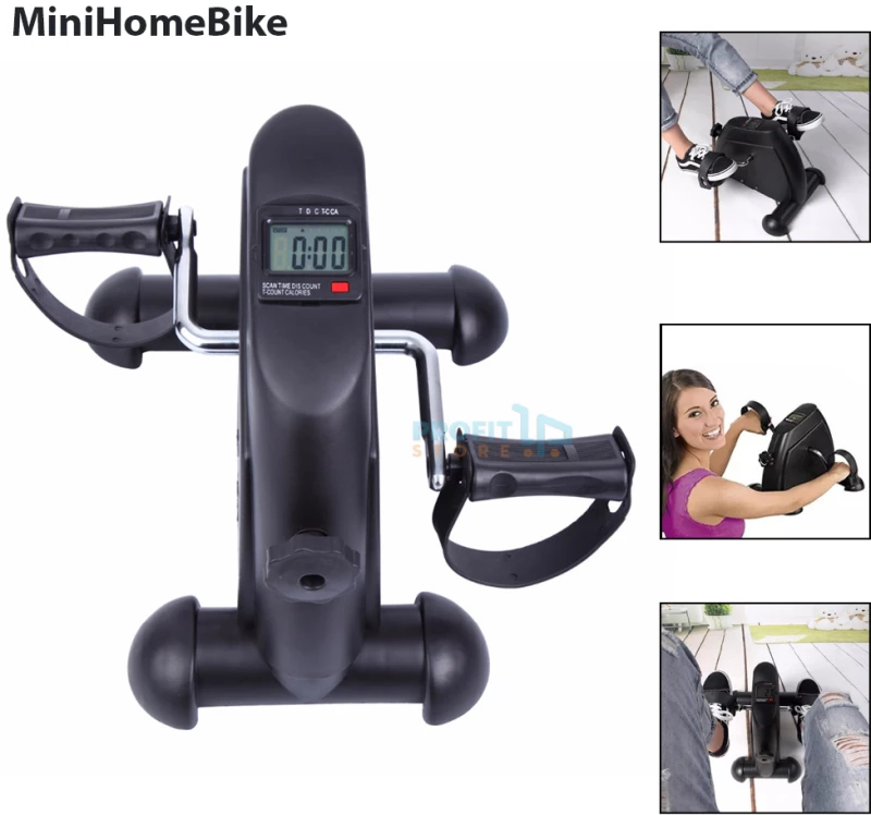 MiniHomeBike Μίνι Στατικό Ποδήλατο Γυμναστικής που Χωράει Παντού με Οθόνη Ενδείξεων LCD, Ρυθμιζόμενη Αντίσταση & Αντιολισθητικές Βάσεις