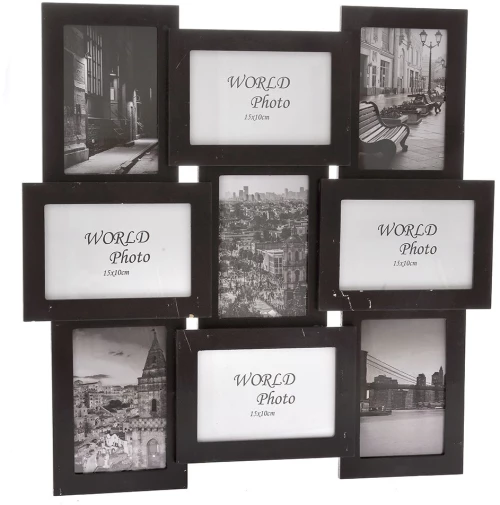 Πολυκορνίζα Μαύρη Για 9 Φωτογραφίες 46x46cm - 28977559