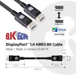 Καλώδιο DisplayPort Club 3D 1.4 HBR3 8K 28AWG M/M 3m /9.84ft